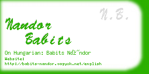 nandor babits business card